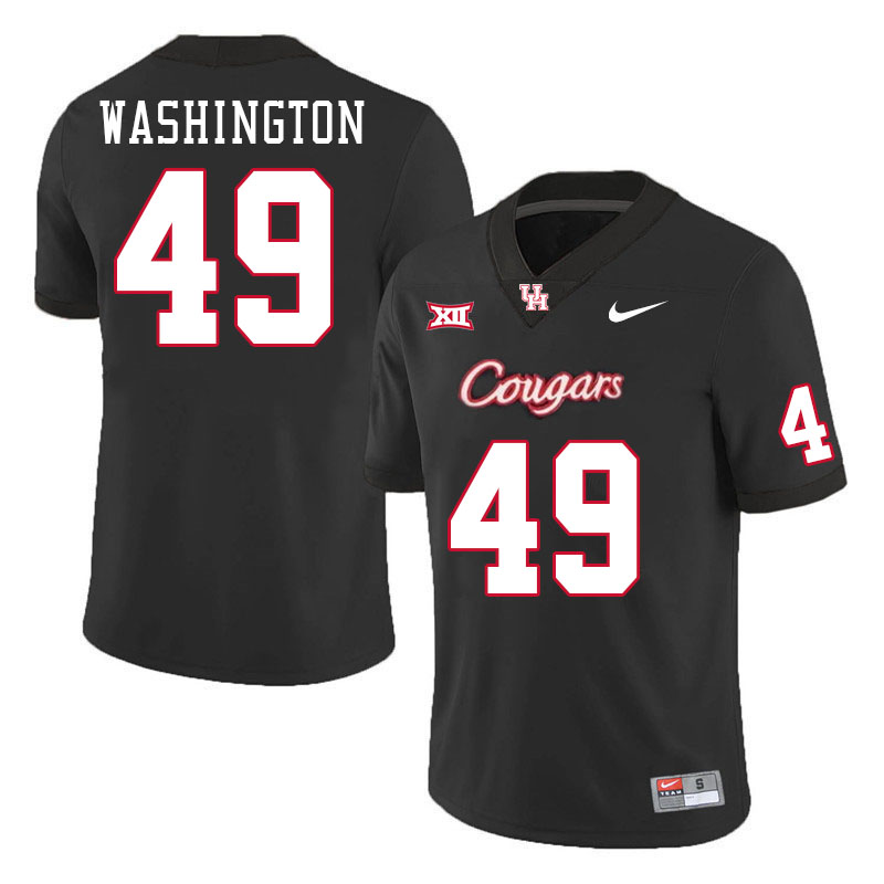 Men #49 Darius Washington Houston Cougars College Football Jerseys Stitched-Black